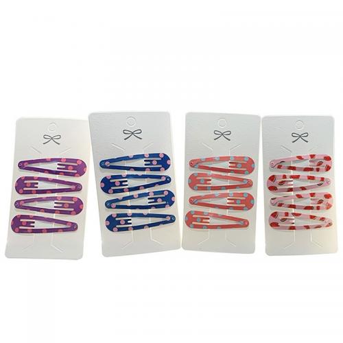 Hair Snap Clips, Zinc Alloy, Teardrop, stoving varnish, Girl & printing & hollow 60mm, Approx 