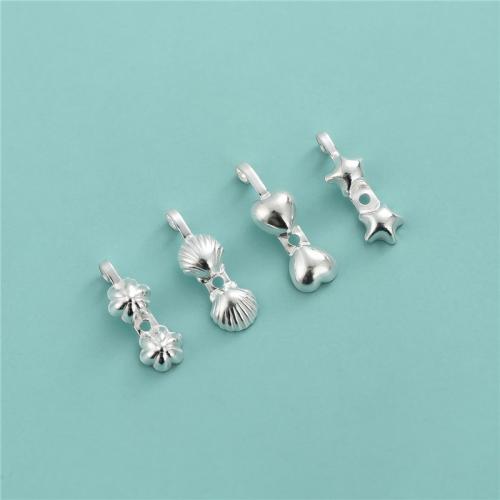 Sterling Silver Charm Connector, 925 Sterling Silver, DIY silver color Approx 1mm 