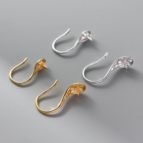 Sterling Silver Hook Earwire, 925 Sterling Silver, plated, DIY & hollow 