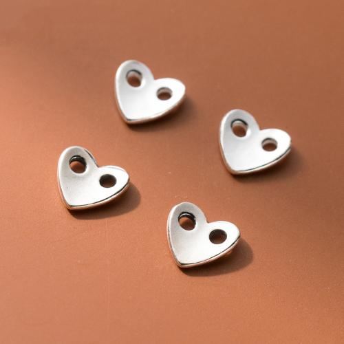 Sterling Silver Charm Connector, 925 Sterling Silver, Heart, DIY Approx 2mm 
