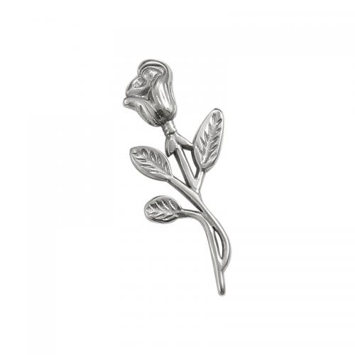 Stainless Steel Flower Pendant, 304 Stainless Steel, Rose, DIY & machine polishing, original color, nickel, lead & cadmium free [