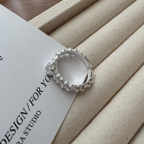 Sterling Silver Finger Ring, 925 Sterling Silver, polished, Adjustable & fashion jewelry & for woman, Inner Approx 17.5mm 