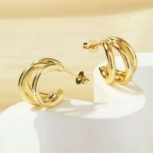 Titan Stahl Ohrringe, Titanstahl, goldfarben plattiert, Modeschmuck & für Frau, 16x13mm, verkauft von Paar