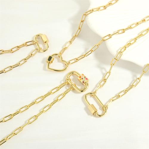 Brass Jewelry Necklace, with 5cm extender chain, gold color plated, fashion jewelry & for woman, golden Approx 40 cm 