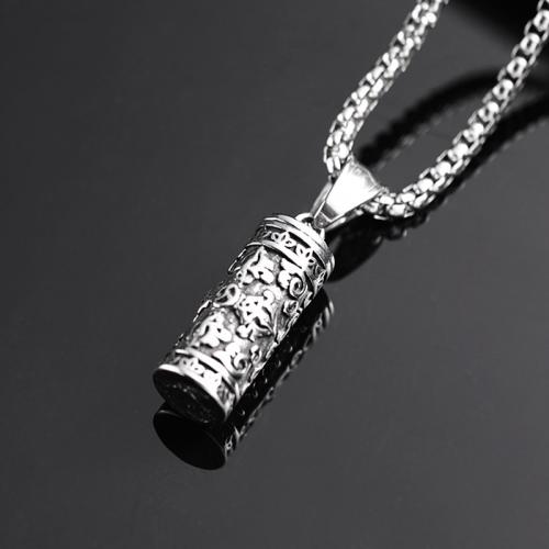 Titanium Steel Jewelry Necklace, Antique finish, fashion jewelry & for man, original color Approx 60 cm 