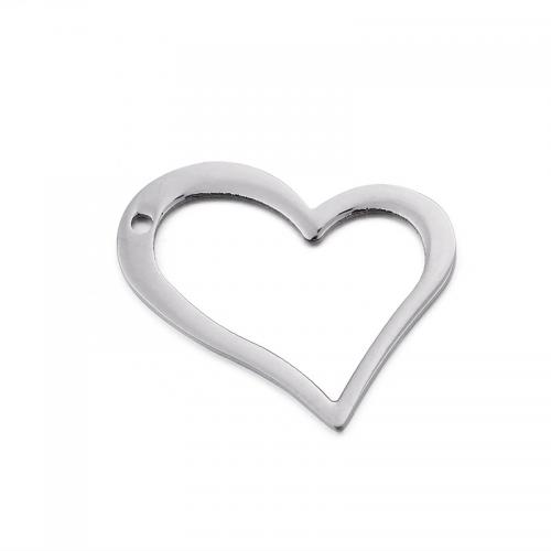 Stainless Steel Heart Pendants, 304 Stainless Steel, DIY original color [