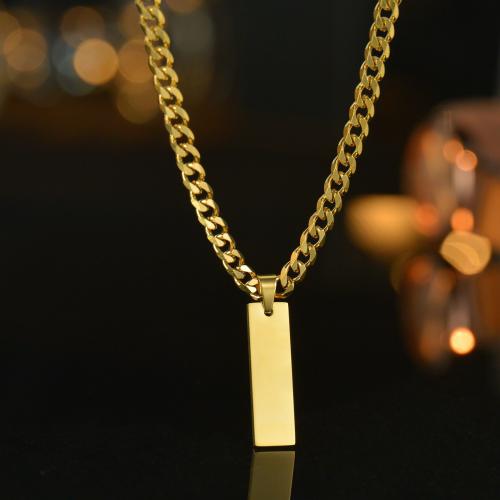 Titanium Steel Jewelry Necklace, Rectangle, plated & for woman & for man 