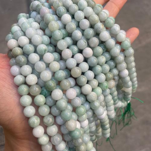 Perle de jade de Birmanie, Rond, DIY & normes différentes pour le choix, couleurs mélangées, Vendu par brin