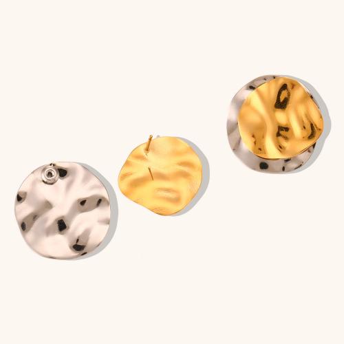 Stainless Steel Stud Earring, 316L Stainless Steel, Vacuum Ion Plating, for woman, golden 