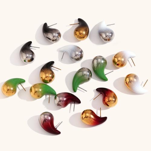 Stainless Steel Stud Earring, 316L Stainless Steel, Vacuum Ion Plating, for woman 
