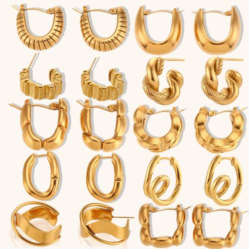 Stainless Steel Leverback Earring, 316L Stainless Steel, Vacuum Ion Plating & micro pave cubic zirconia & for woman, golden 