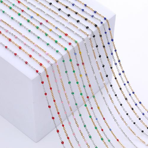 Stainless Steel Chain Necklace, 304 Stainless Steel, fashion jewelry & Bohemian style & for woman & enamel Approx 45 cm 