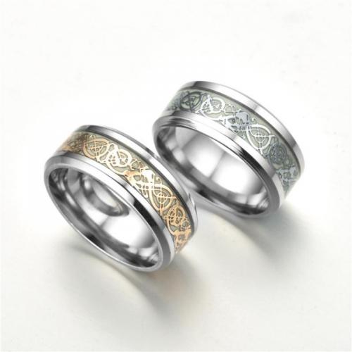 acero inoxidable 304 anillo, chapado, unisexo & diverso tamaño para la opción & luminoso, más colores para la opción, tamaño:6-13, Vendido por UD