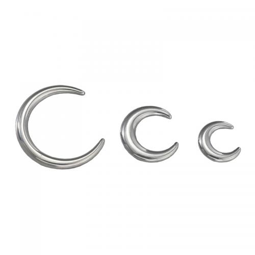 Stainless Steel Earring Stud Component, 304 Stainless Steel, Moon, DIY & machine polishing original color, nickel, lead & cadmium free 