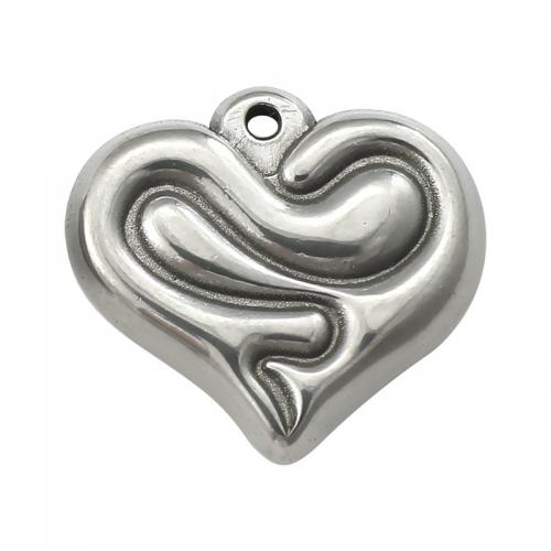 Stainless Steel Heart Pendants, 304 Stainless Steel, DIY & machine polishing, original color, nickel, lead & cadmium free 