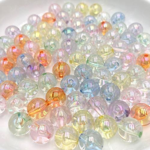 Perles acryliques plaquée, Acrylique, Rond, Placage UV, DIY, plus de couleurs à choisir, 16mm Environ 2.5mm, Environ Vendu par sac