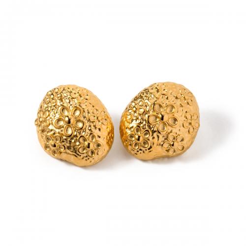 Edelstahl Stud Ohrring, 304 Edelstahl, 18K vergoldet, Modeschmuck & für Frau, goldfarben, 24.2x28.5mm, verkauft von Paar