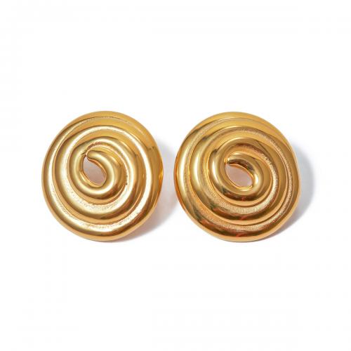 Edelstahl Stud Ohrring, 304 Edelstahl, 18K vergoldet, Modeschmuck & für Frau, goldfarben, 28.1mm, verkauft von Paar