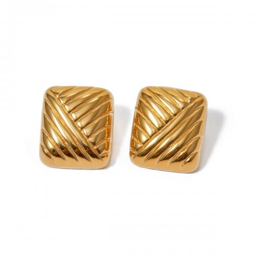 Edelstahl Stud Ohrring, 304 Edelstahl, 18K vergoldet, Modeschmuck & für Frau, goldfarben, 26x30mm, verkauft von Paar