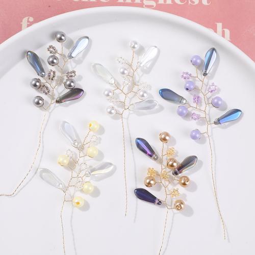 DIY Hair Flowers, Glass Beads, with Seedbead & brass wire, Bouquet 