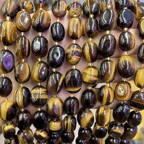 Tiger Eye Beads, Oval, DIY, yellow Approx 38 cm 