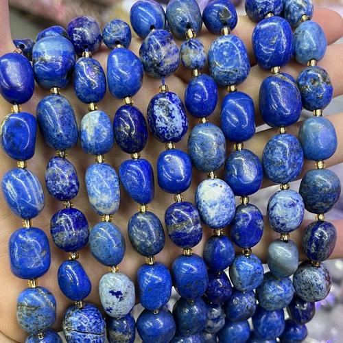 Perles de pierre lasurite naturelles, Lapis lazuli, ovale, DIY, bleu Environ 38 cm, Vendu par brin