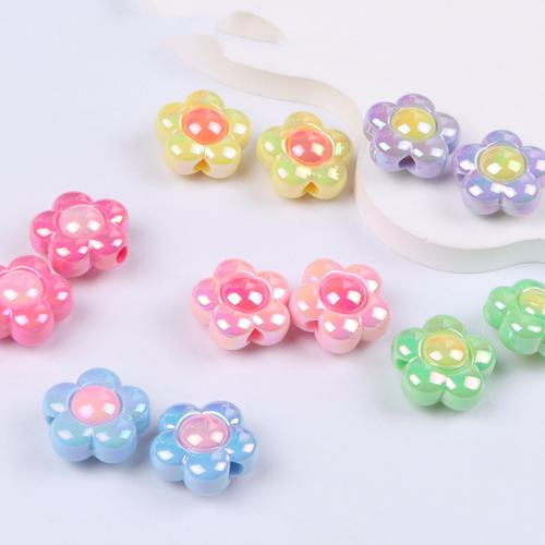 Plating Acrylic Beads, Flower, colorful plated, DIY Approx 2.7mm, Approx 