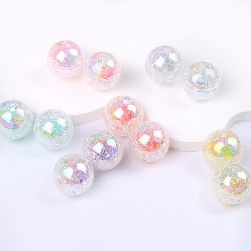 Plating Acrylic Beads, Round, colorful plated, DIY 16mm Approx 2mm, Approx 