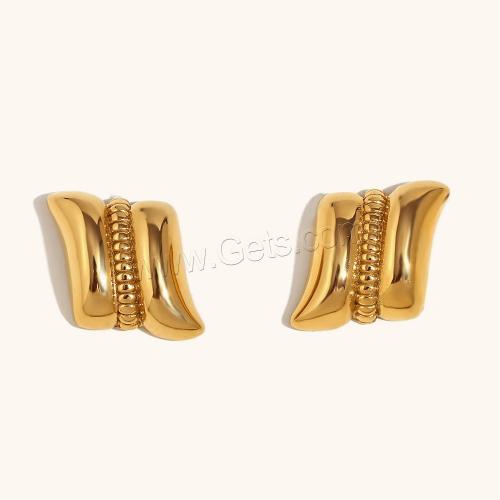 Stainless Steel Stud Earring, 316L Stainless Steel, Vacuum Ion Plating, for woman, golden 