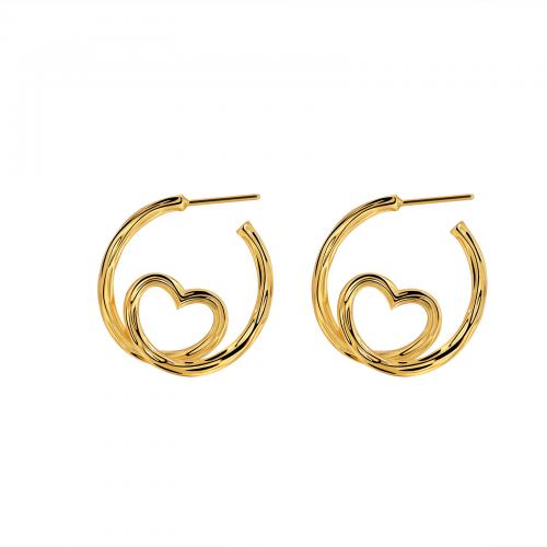 Brass Stud Earring, plated, for woman 