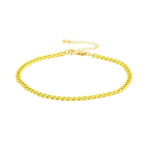 Brass Anklet, painted, fashion jewelry & for woman 4mm Approx 18-25 cm 