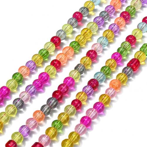 Plaqué Perles de verre, Rond, DIY & normes différentes pour le choix, couleurs mélangées Environ 38 cm Vendu par sac