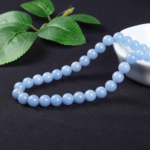 Single Gemstone Beads, Angelite, Round, DIY blue 