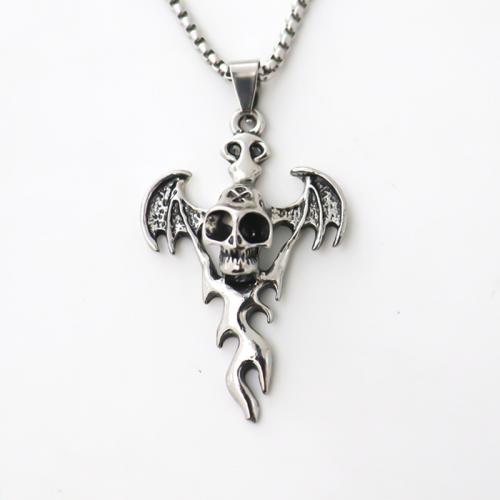 Zinc Alloy Sweater Chain Necklace, Skull, plated, Halloween Design & fashion jewelry & Unisex, silver color Approx 51-80 cm 
