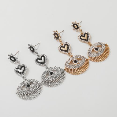 Zinc Alloy Rhinestone Drop Earring, with enamel, plated, fashion jewelry & for woman & with rhinestone, original color 