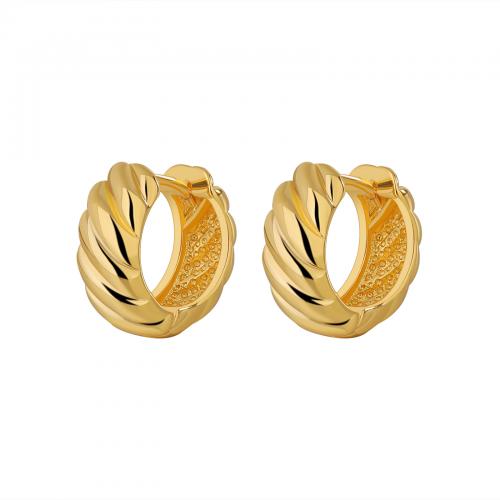Brass Huggie Hoop Earring, plated, for woman 