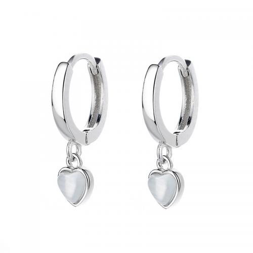 Sterling Silver Drop Earring, 925 Sterling Silver, with Moonstone & Cats Eye, plated & for woman 