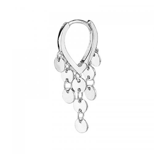 Brass Drop Earring, plated, for woman, platinum color, 30mm 