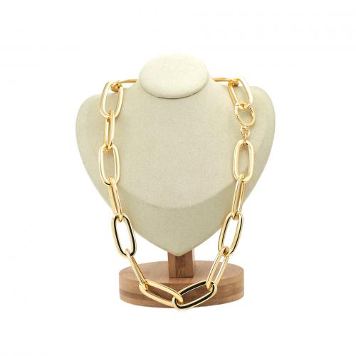Brass Chain Necklace, plated, fashion jewelry & for woman Approx 38 cm 