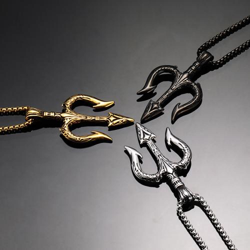 Titanium Steel Jewelry Necklace, fashion jewelry & for man Approx 60 cm 