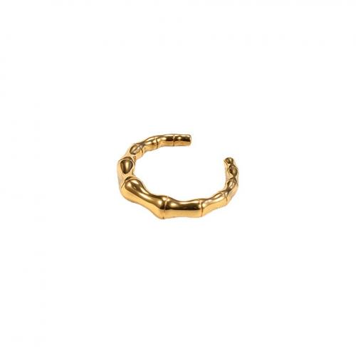 Titanium Steel Finger Ring, 18K gold plated, fashion jewelry & for woman, golden, inner diameter 17mm 
