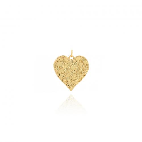 Colgantes de corazón de latón, metal, 18K chapado en oro, Joyería & Bricolaje, 27x23x2.2mm, Vendido por UD