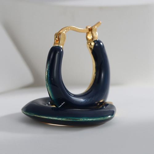 Brass Drop Earring, plated, fashion jewelry & epoxy gel, golden 