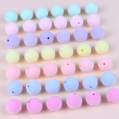 Acrylic Jewelry Beads, with Flocking Fabric, Round, DIY 16mm Approx 2mm, Approx 