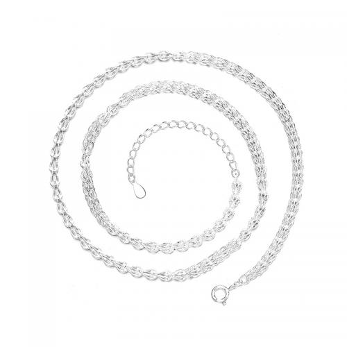 Sterling Silver Jewelry Necklace, 925 Sterling Silver, with 5CM extender chain, plated, for woman Approx 40 cm 