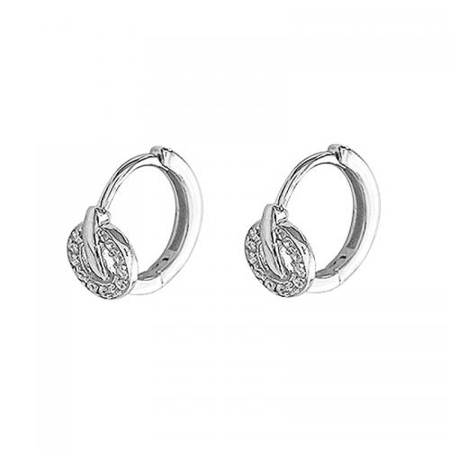 Cubic Zirconia Micro Pave Brass Earring, plated, micro pave cubic zirconia & for woman About 7mm inside diameter of ring 11mm 