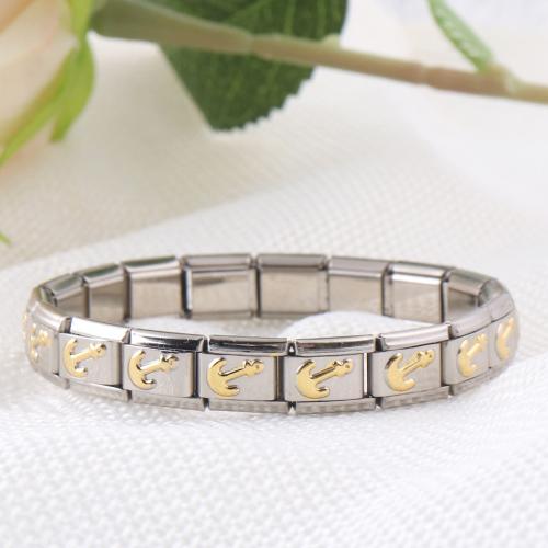 Stainless Steel Chain Bracelets, 304 Stainless Steel, fashion jewelry & Unisex, gold Approx 18 cm 