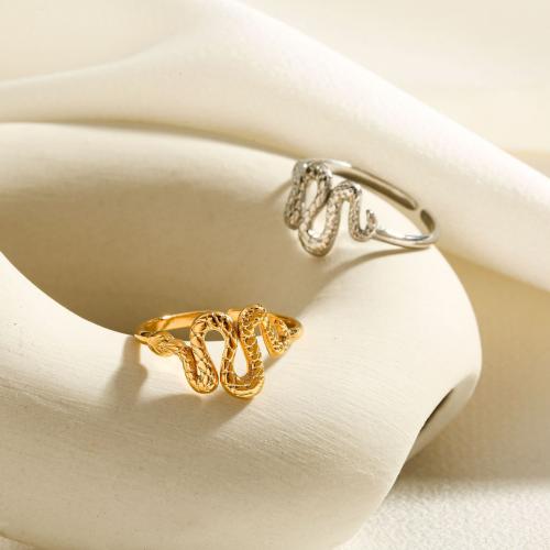 Titanium Steel Finger Ring, Snake, fashion jewelry & for woman inner diameter 17mm 