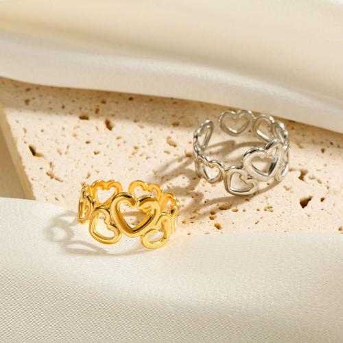 Titanium Steel Finger Ring, Heart, fashion jewelry & for woman inner diameter 17mm 