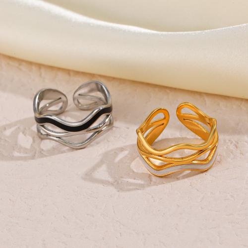 кольцо эмали из нержавеющей стали, Нержавеющая сталь 304, ювелирные изделия моды & Женский & эмаль, Много цветов для выбора, продается PC